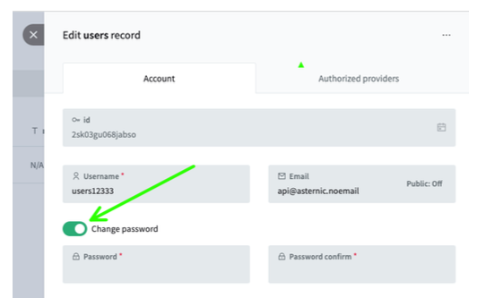 Change API Password